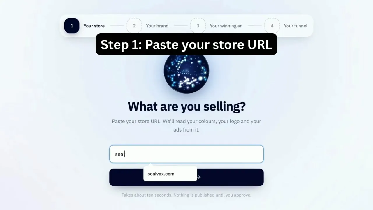 Apex agent building a money page from a Meta ad